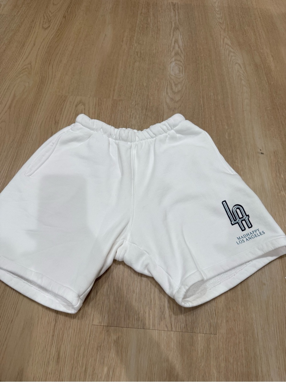Madhappy White Women's Athletic Lounge Shorts with LA Logo